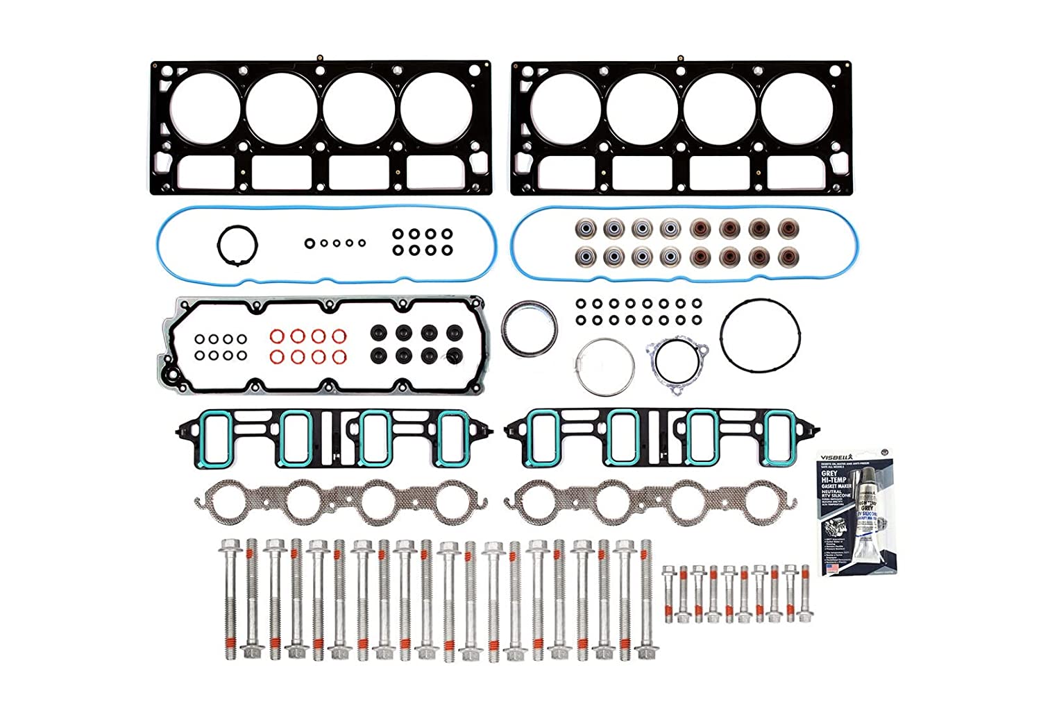 Premium MLS Head Gasket Set with Head Bolts Compatible with 2007-2011 GMC Chevrolet Cadillac 6.0 6.2 OHV VIN K G 2 L92 LY6 L76
